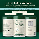 Great Lakes Wellness Collagen Peptides — boîte et étiquette visibles pour une utilisation domestique pratique.