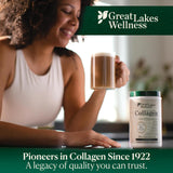 Great Lakes Wellness Collagen Peptides — emballage recyclable et pratique pour le quotidien.