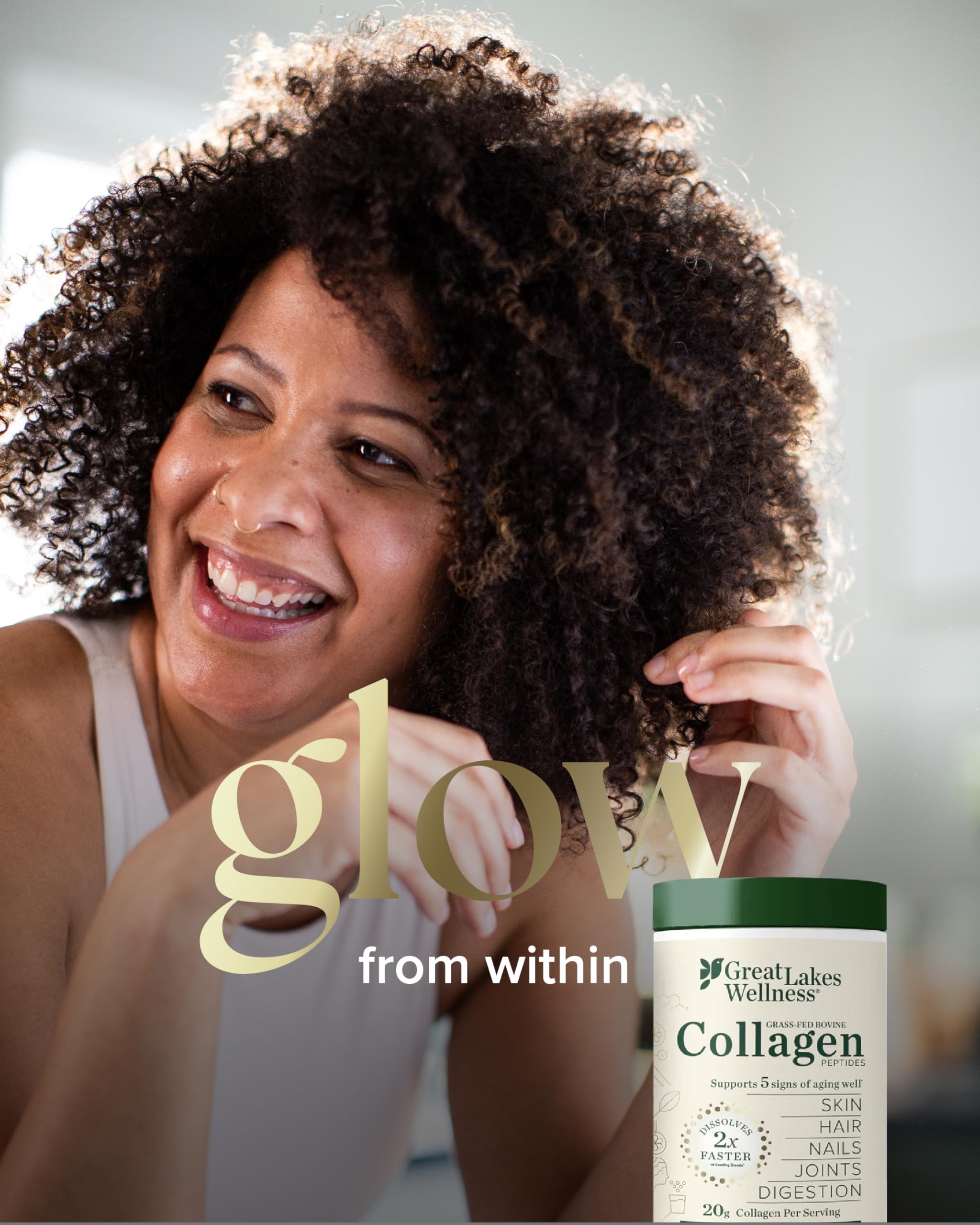 Great Lakes Wellness Collagen Peptides : sans OGM et sans arômes, idéal en recettes quotidiennes.