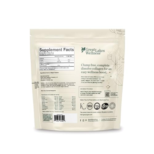 Great Lakes Wellness Collagen Peptides Poudre – focus articulations pour une mobilité potentielle.