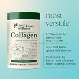 Great Lakes Wellness Collagen Peptides Poudre – format 4 lb pratique pour longue période.