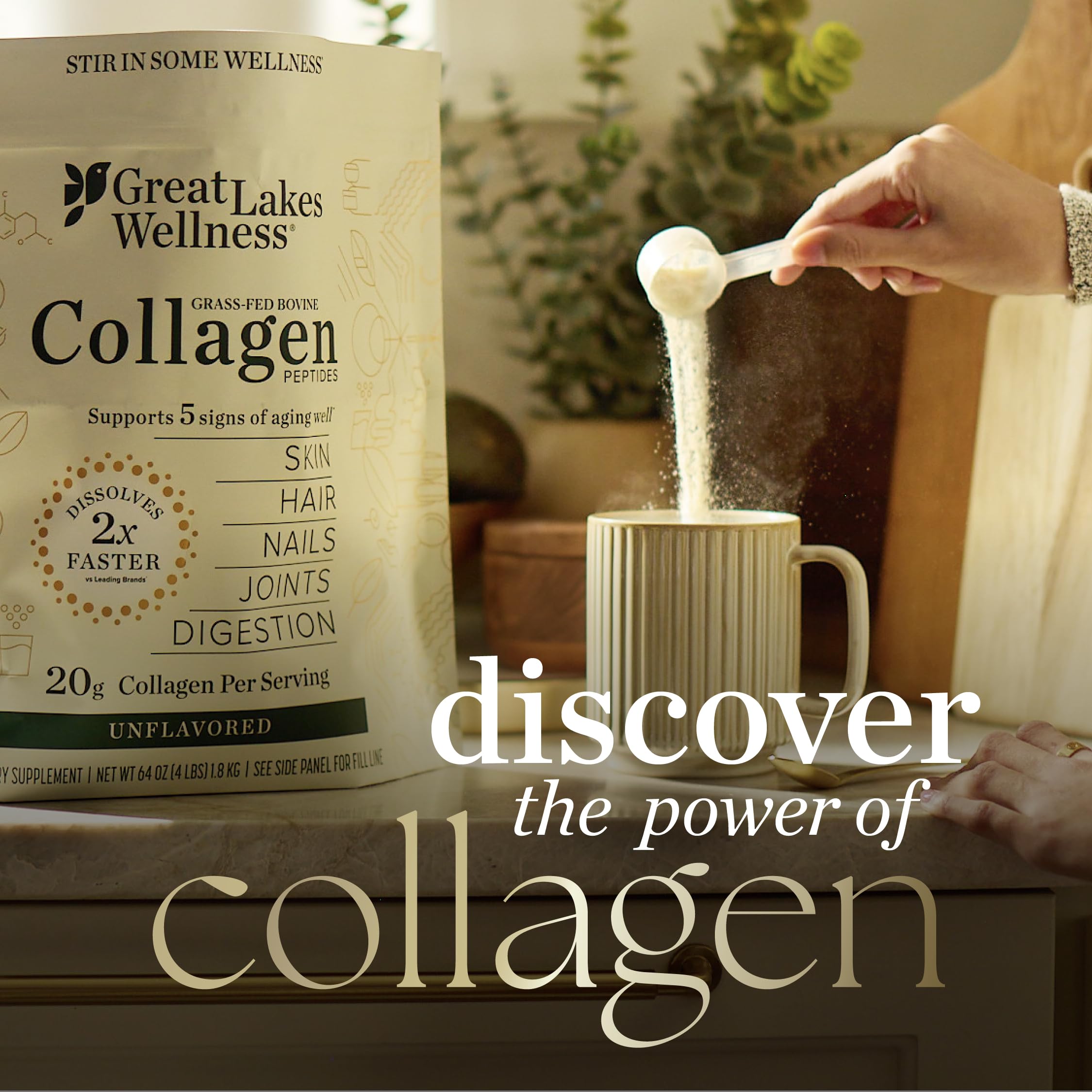 Great Lakes Wellness Collagen Peptides Poudre – certification Kosher et traçabilité.