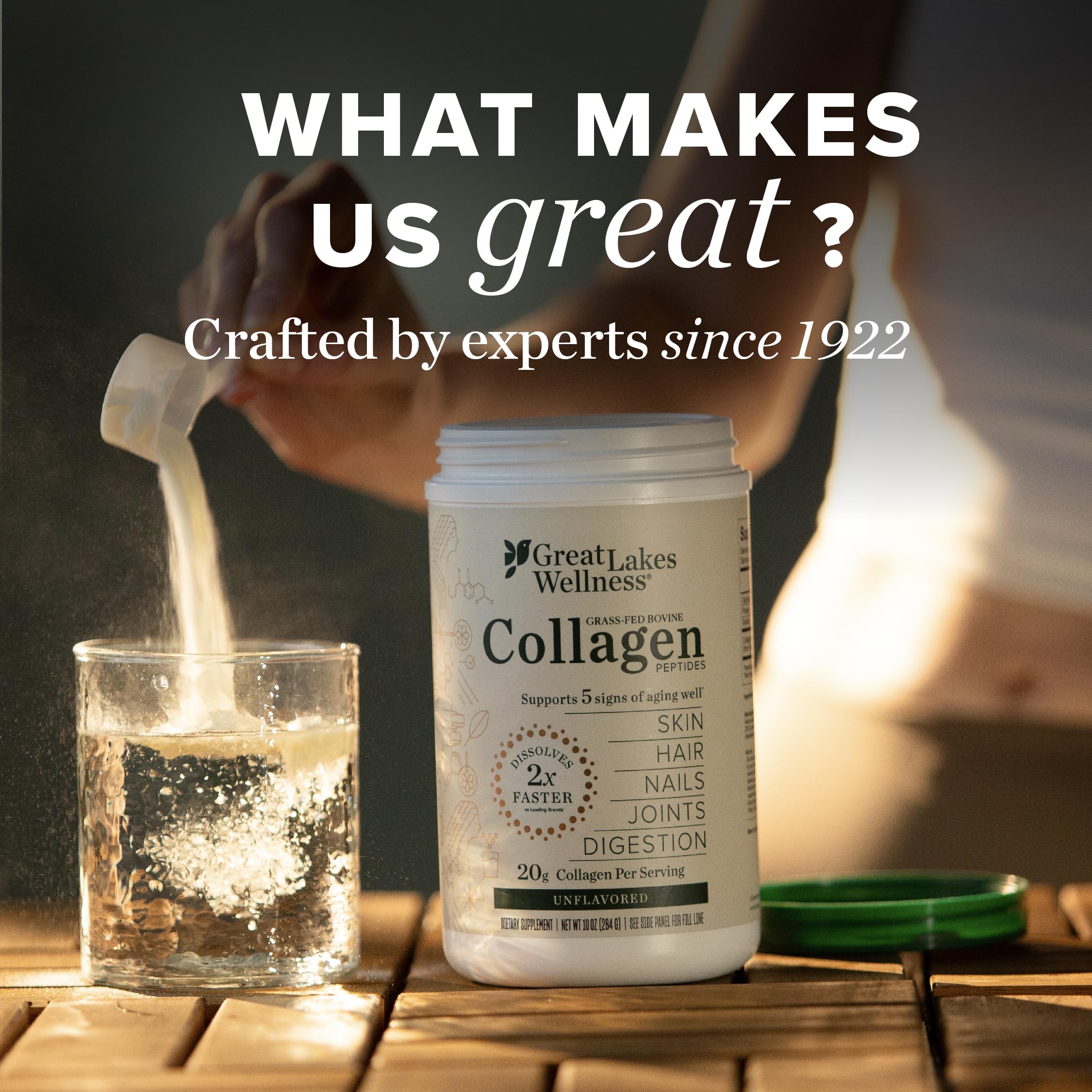 Great Lakes Wellness Collagen Peptides Poudre – non-GMO et compatible Keto.
