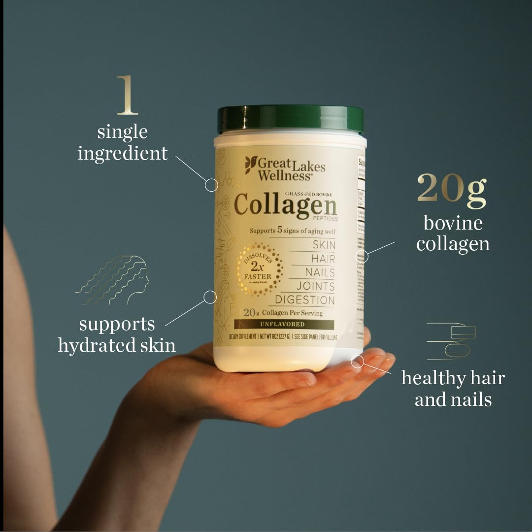 Great Lakes Wellness Collagen Peptides Poudre Sans-Odeur idéale en boissons
