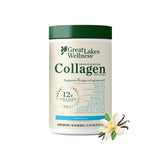 Great Lakes Wellness Collagen Peptides, étiquette claire, produit premium pour peau et cheveux.