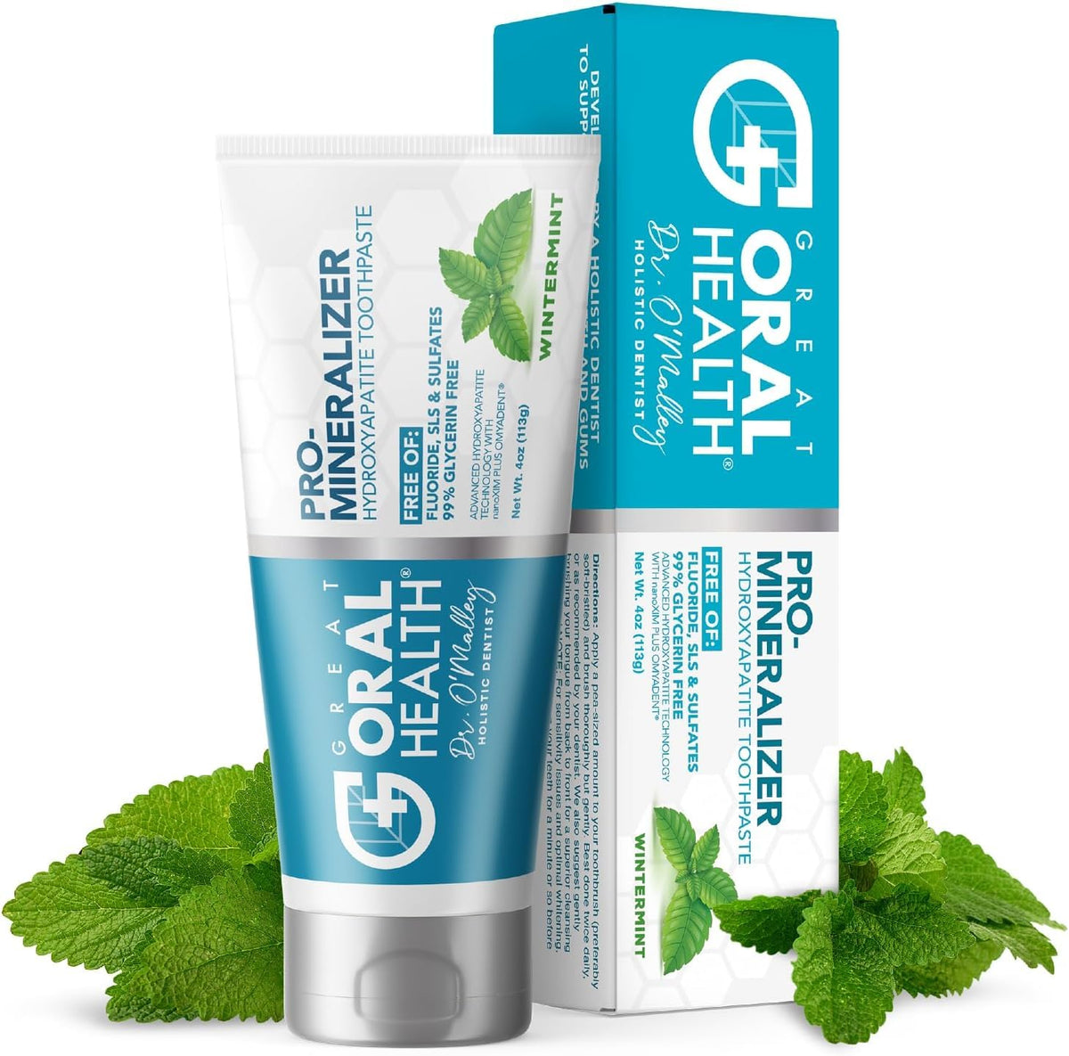 Dentifrice Great Oral Health nano-hydroxyapatite, pâte dentaire hivernale, fraîcheur durable et soutien de l’émail.