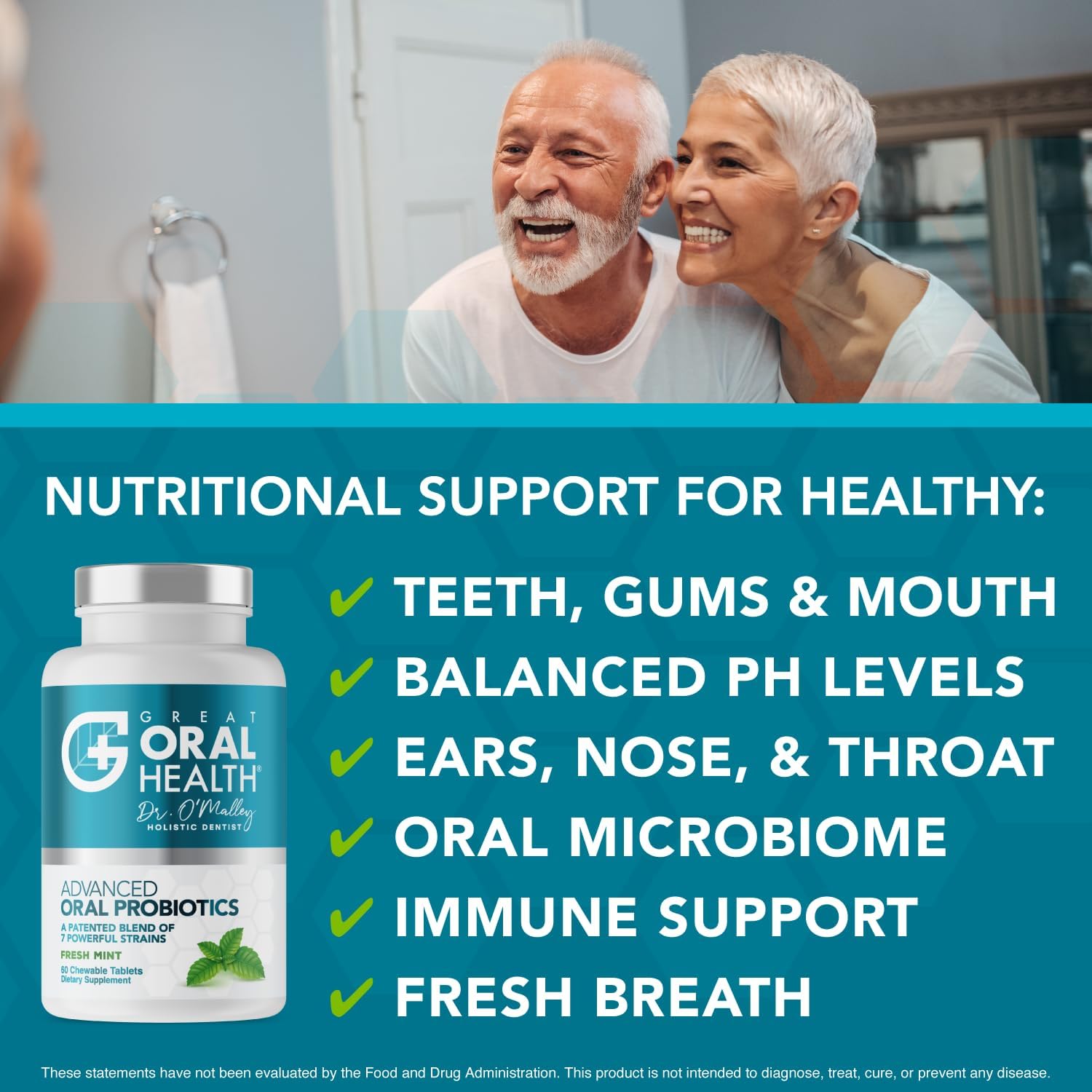 Great Oral Health - tablettes menthe: comprimés menthe faciles à mâcher pour l'haleine.