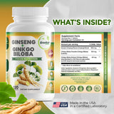 GreeNatr synergie Ginkgo et Ginseng pour soutien cognitif et énergie.