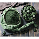 Emballage Green Foods chlorella facilitant la conservation et l’information nutritionnelle.