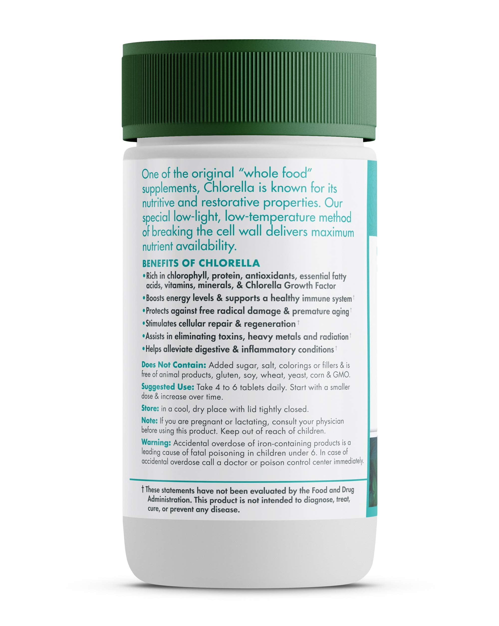Capsules Green Foods chlorella, format facile à prendre dans une routine diététique.