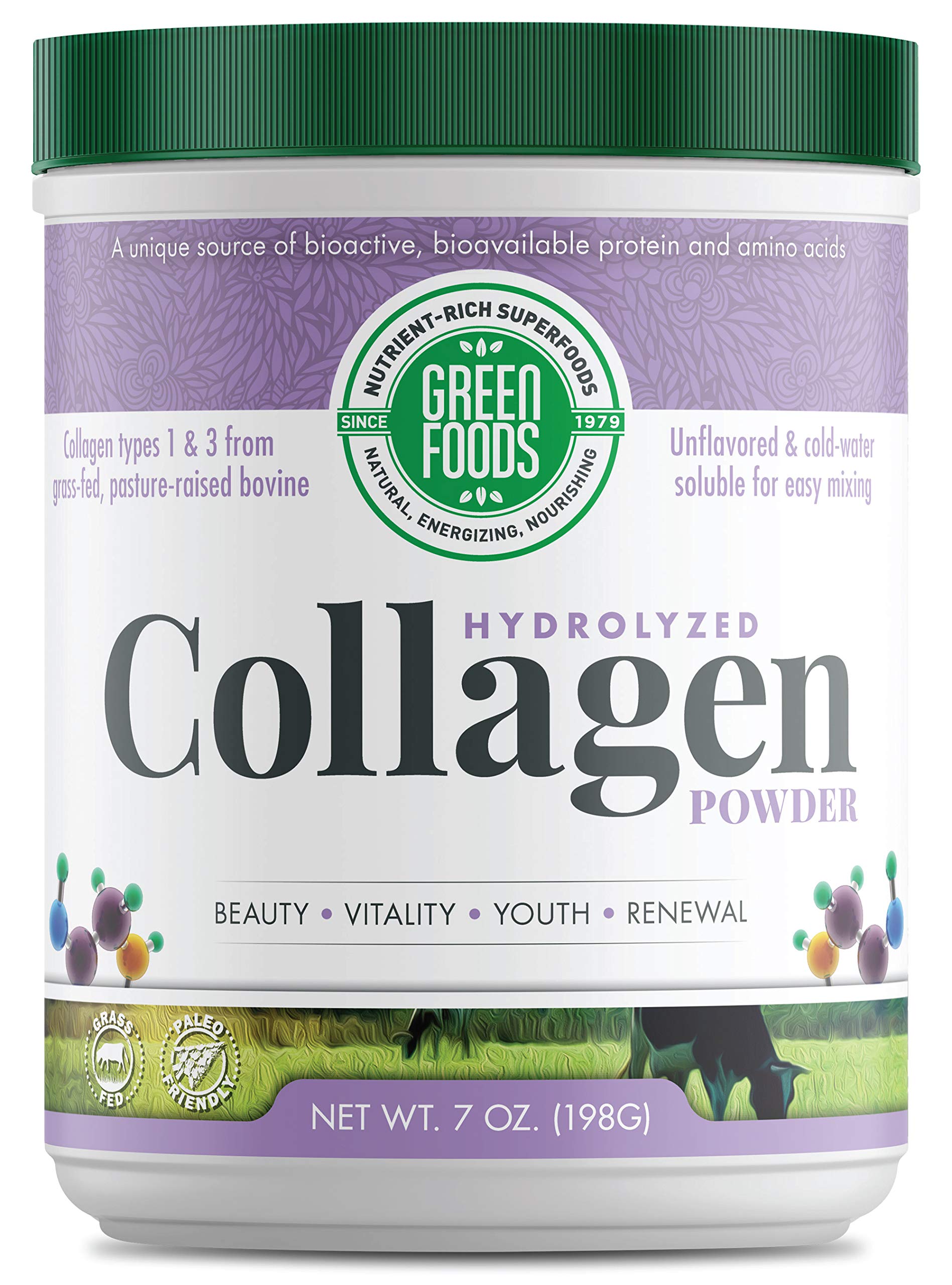 Green Foods collagène hydrolysé emballage 7oz prêt à intégrer votre routine protéinée