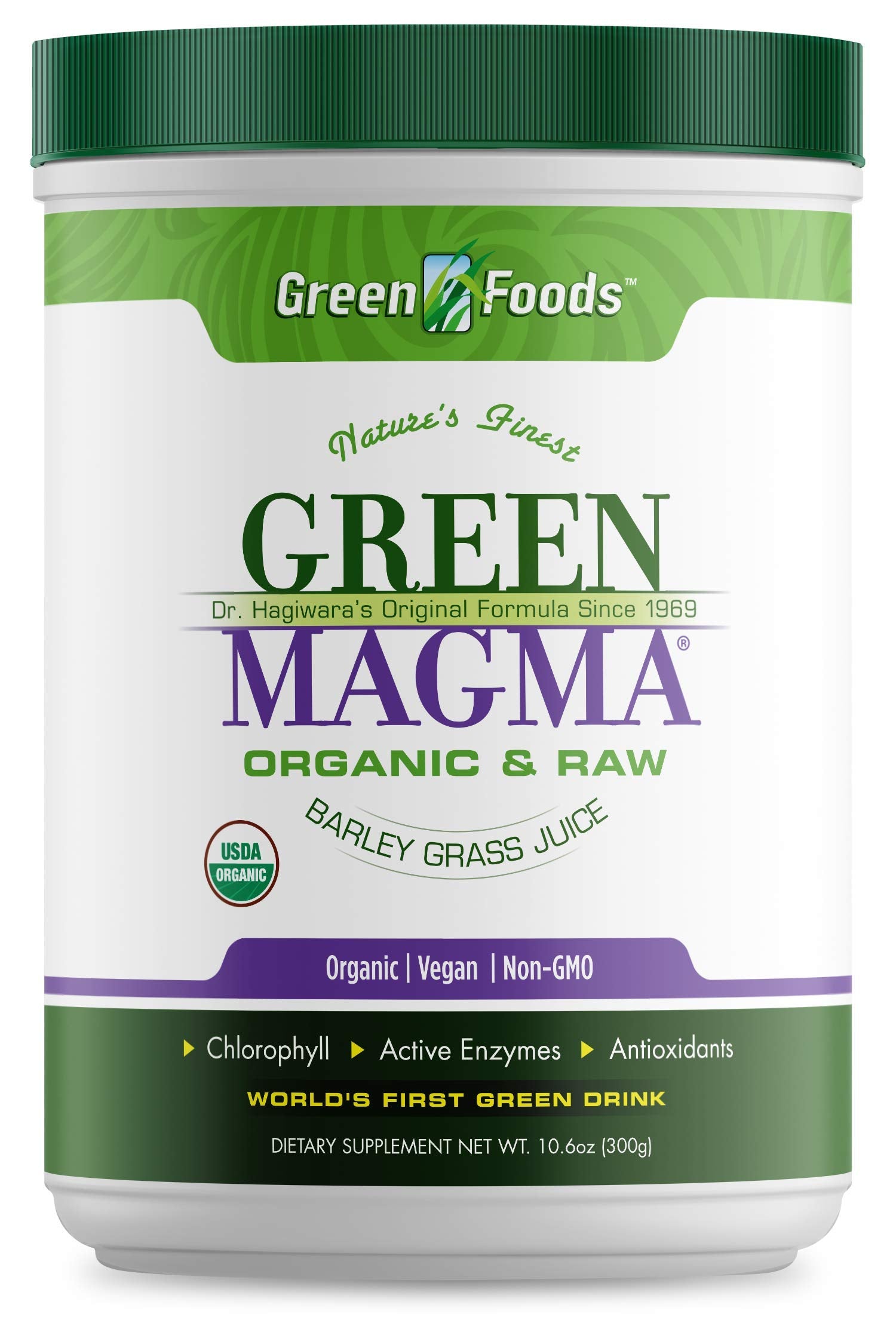 Green Foods Green Magma : poudre d'orge verte riche en nutriments essentiels.