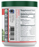 Green Foods poudre d'herbe de blé : teinte vert foncé, indicateur d'activité enzymatique.