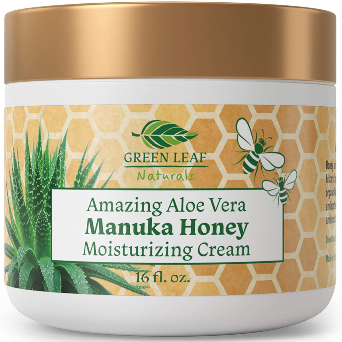 Green Leaf Naturals Crème Manuka Eczema en pot, hydratation ciblée pour peau irritée.