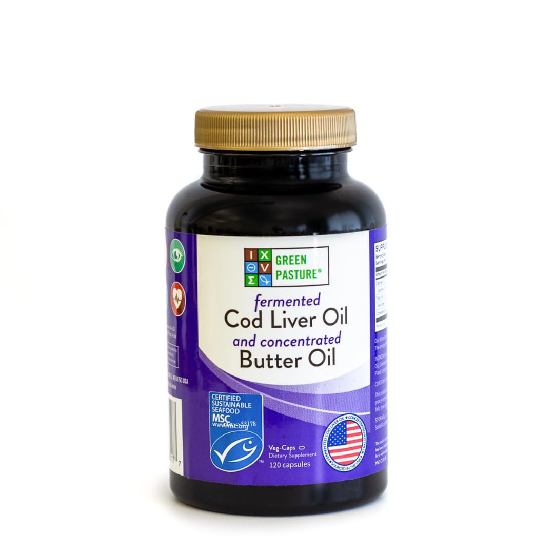 Green Pasture capsules huile foie morue fermentée, pratique pour la routine quotidienne.