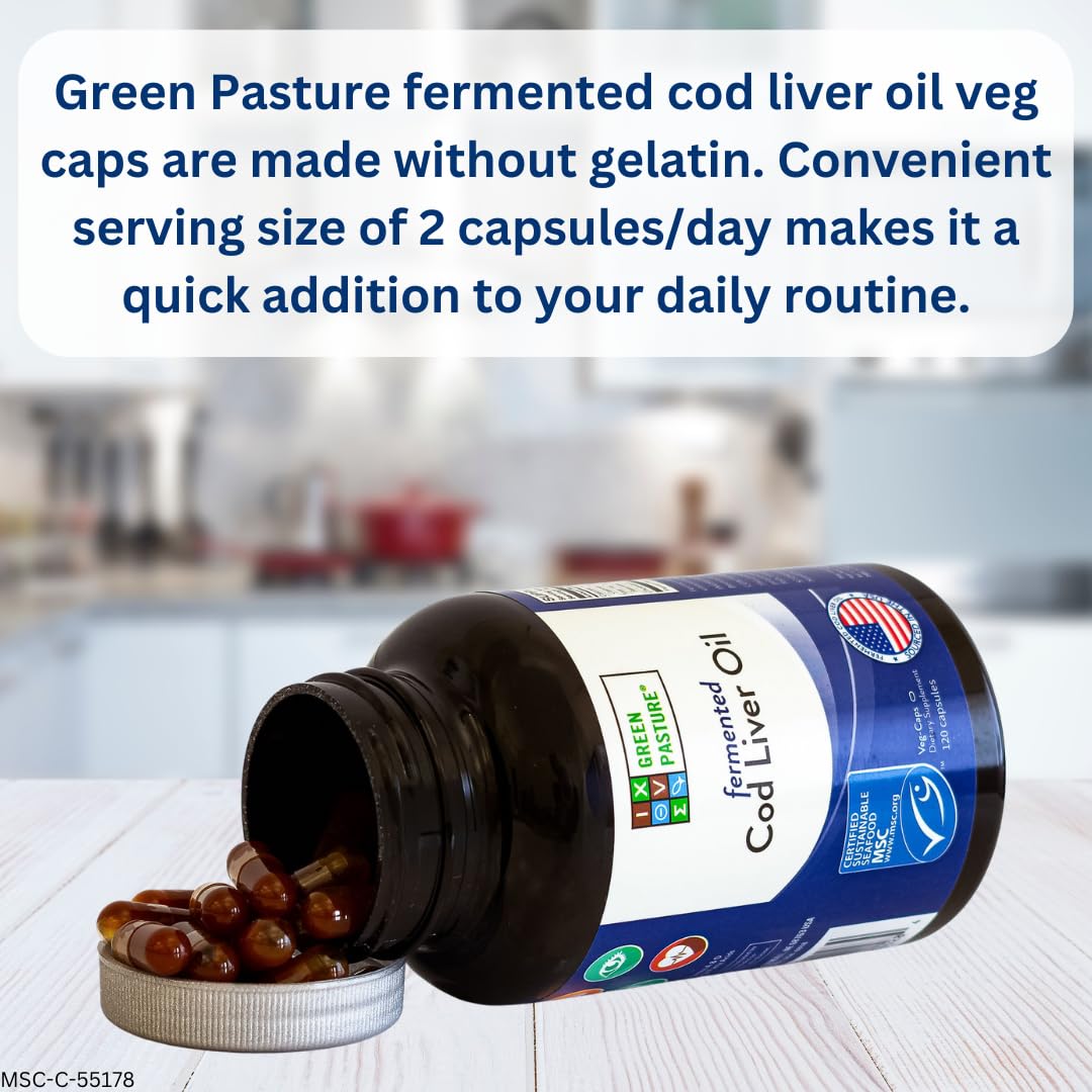 Green Pasture capsules sans gélatine, faciles à intégrer à votre routine.