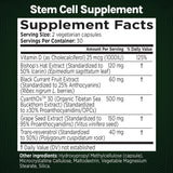 Green Valley Naturals Stem Cell Restore – etiquette d'emballage claire et informative.