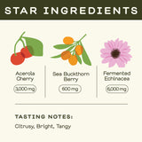 Greenhouse Juice Co. Farma-C+ Shot – ingrédients Acerola et Orange, source naturelle de vitamine C.