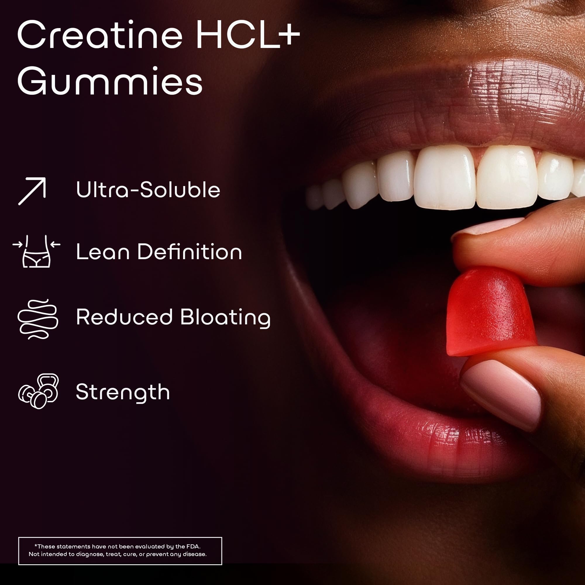 Gommes GreenLab Creatine HCL+ framboise, faciles à emporter au gym.