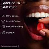 Gommes GreenLab Creatine HCL+ framboise, faciles à emporter au gym.