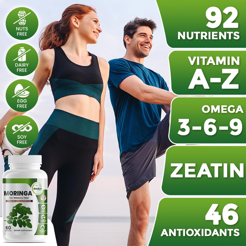 GreeNatr boîte packaging Moringa: rituel sain pour le bien-être quotidien.