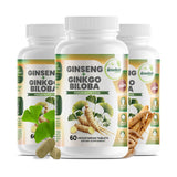 GreeNatr ginkgo-biloba-panax-ginseng-bouteille – énergie naturelle et concentration pour la journée.