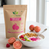 Sac refermable GREEN NECTAR préserve fraîcheur et arôme de la goyave rose.