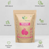 Texture fine de la poudre GREEN NECTAR goyave rose pour mélanges faciles.
