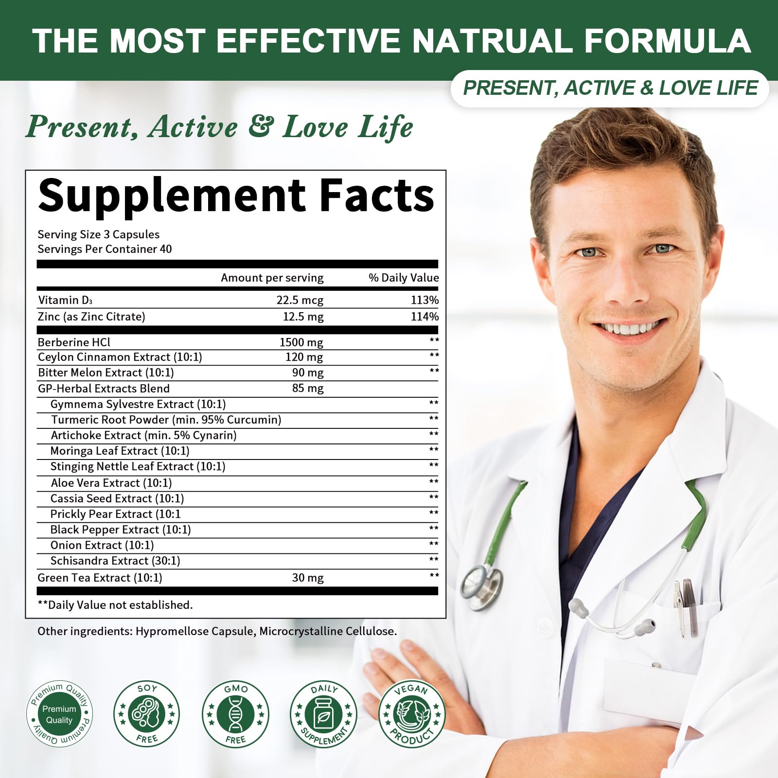 GREENPEOPLE Berberine artichaut, soutien digestion potentielle.