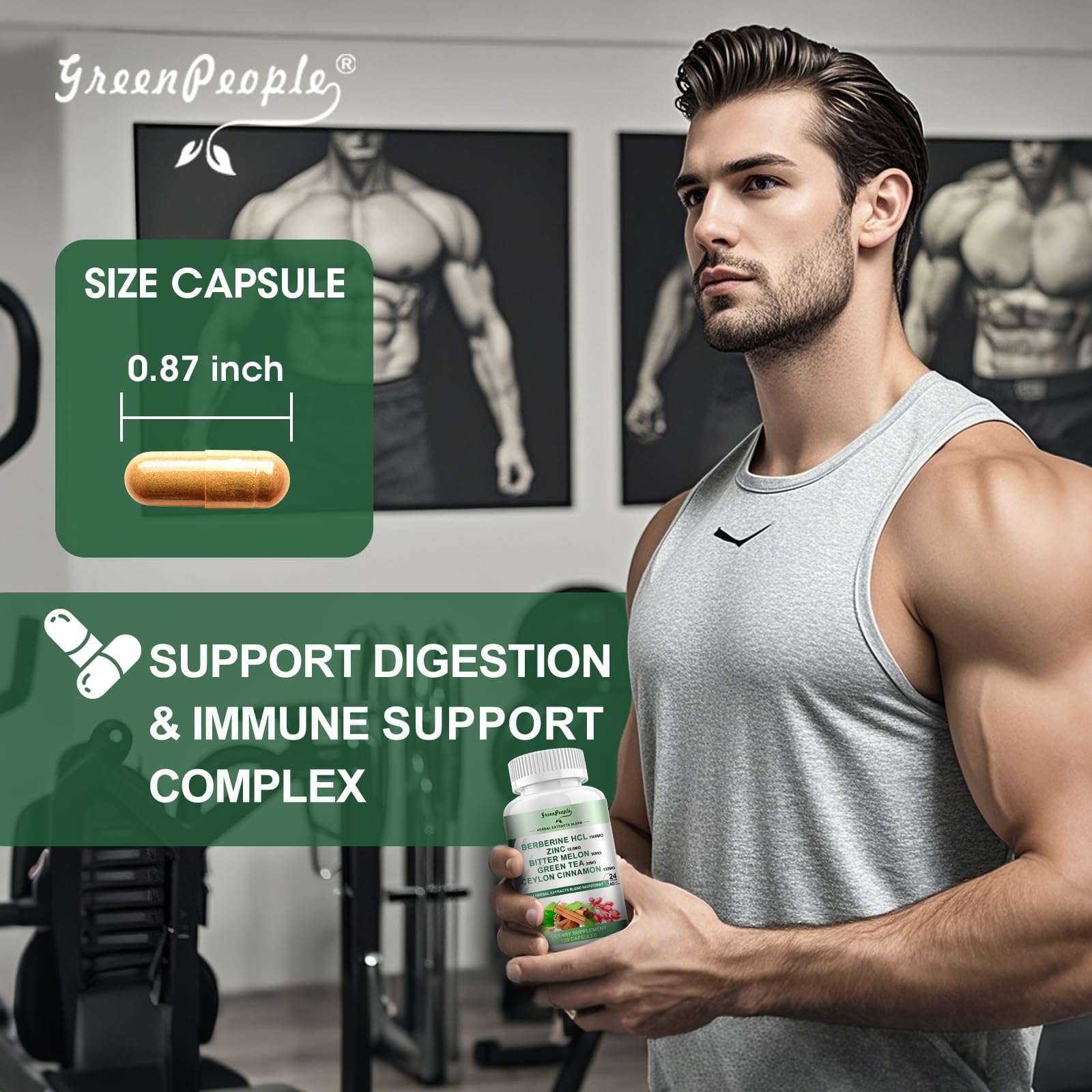GREENPEOPLE Berberine liposomale, technologie CaelumCore pour une absorption améliorée.