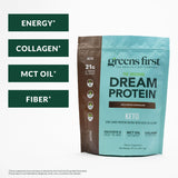 Bouteille Greens First Dream Protein Keto avec huile MCT pour énergie naturelle