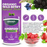 Poudre Greens+ Baies Sauvages en flacon, mélange nutritif