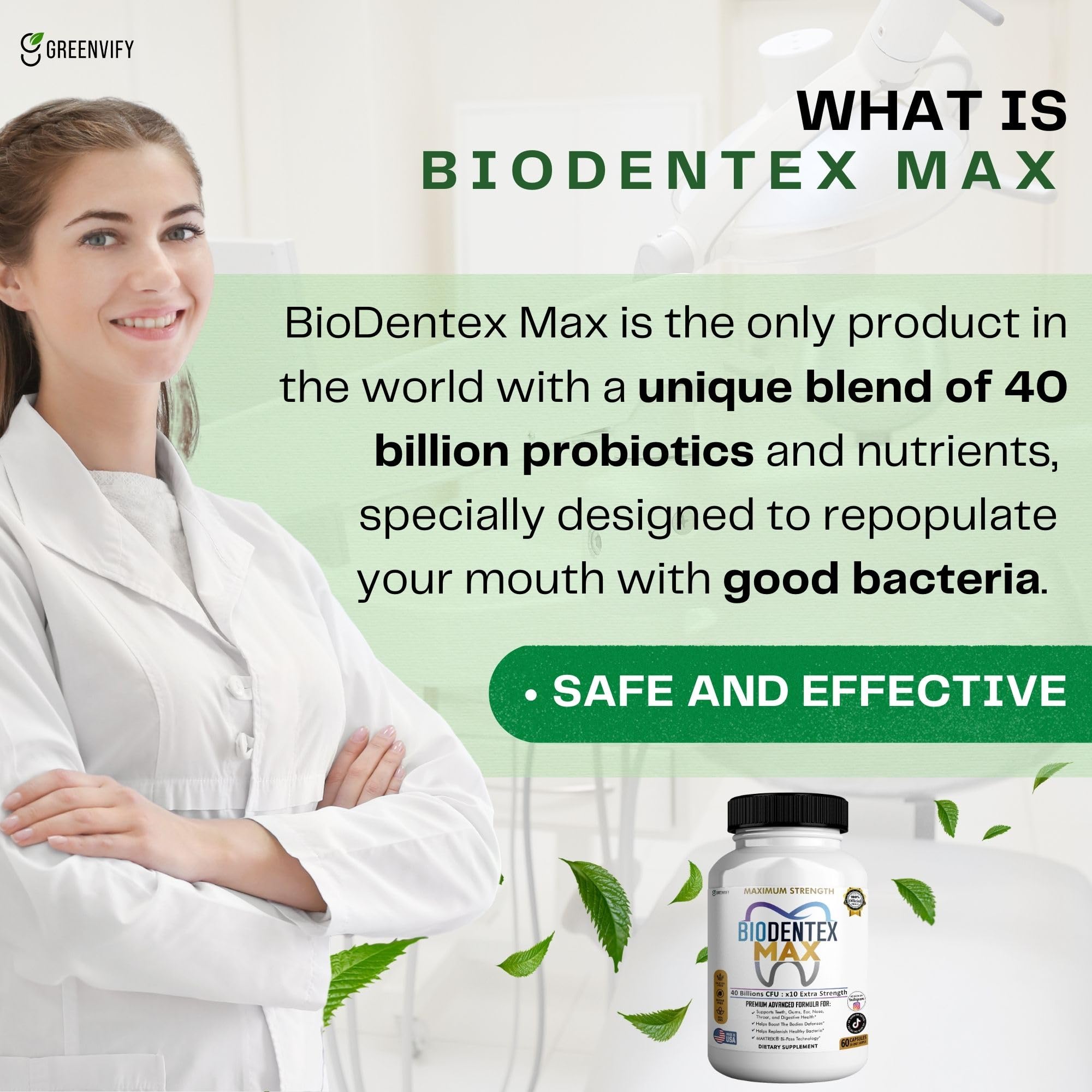 GREENVIFY BioDentex Max – dose journalière indiquée, facile à suivre.