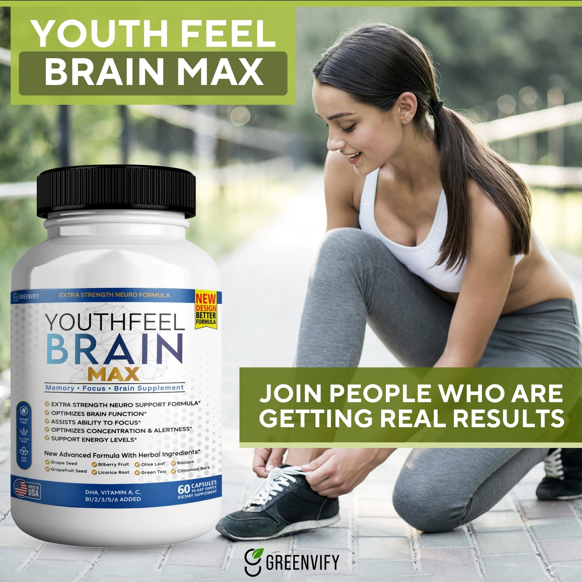 GREENVIFY YouthFeel Brain Max – prise avant repas pour énergie mentale