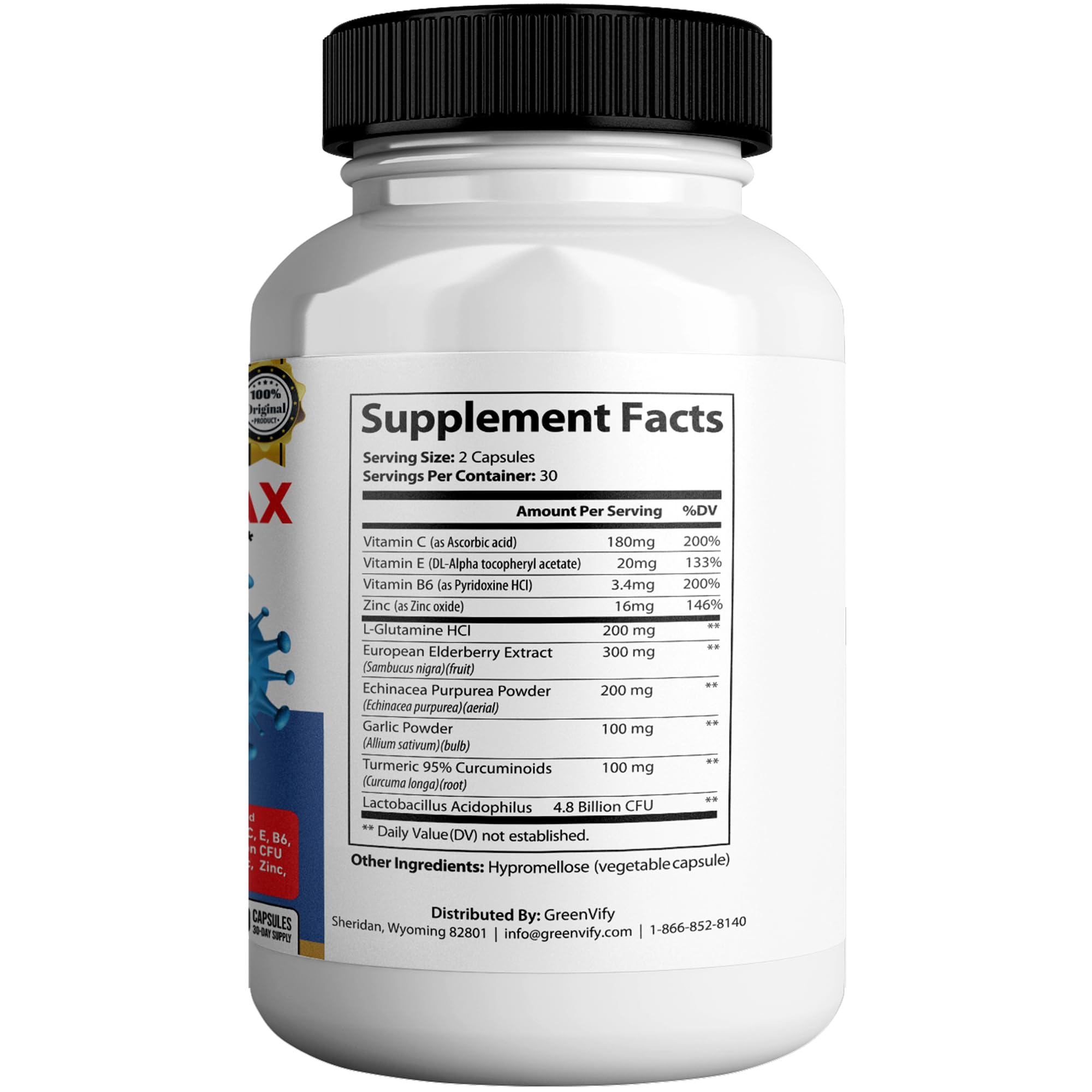 Capsules GREENVIFY HerpesFend Max à prendre quotidiennement pour l'immunité.
