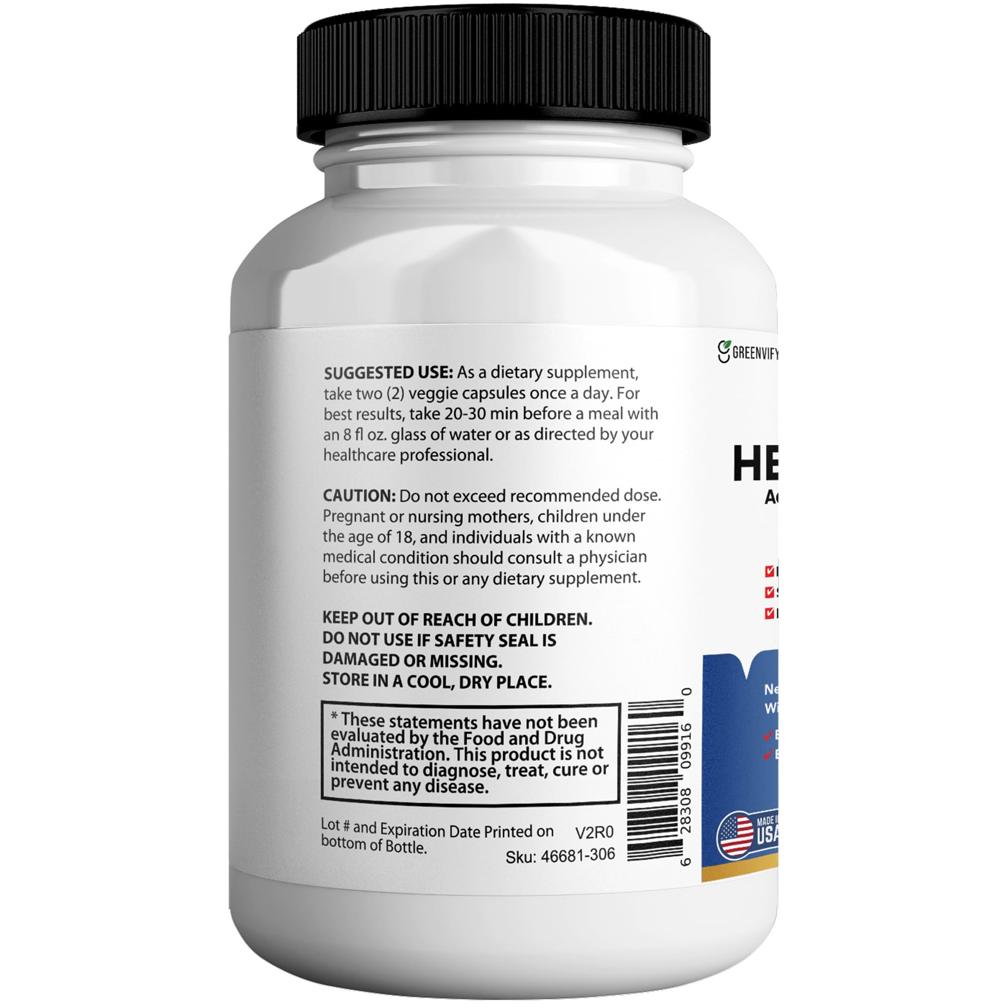 Vitamines essentielles dans GREENVIFY HerpesFend Max pour soutenir l'immunité.