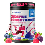 Greenvita Gomme Créatine 5g emballage framboise, pratique à emporter.