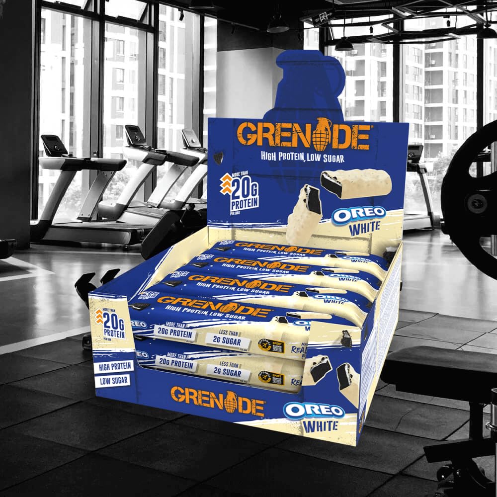Grenade Barres Protéinées Oreo White: emballage pratique pour le sac.