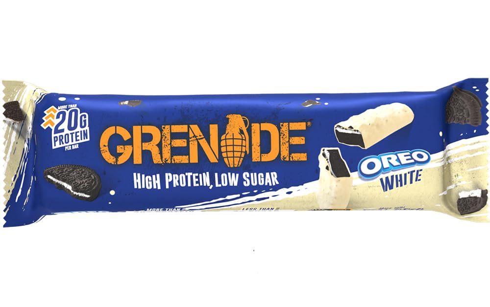 Grenade Barres Protéinées Oreo White: intérieur moelleux et saveur Oreo White.