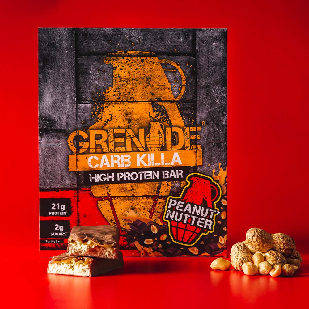 Couche beurre de cacahuète Grenade Carb Killa, mélange riche en protéines.