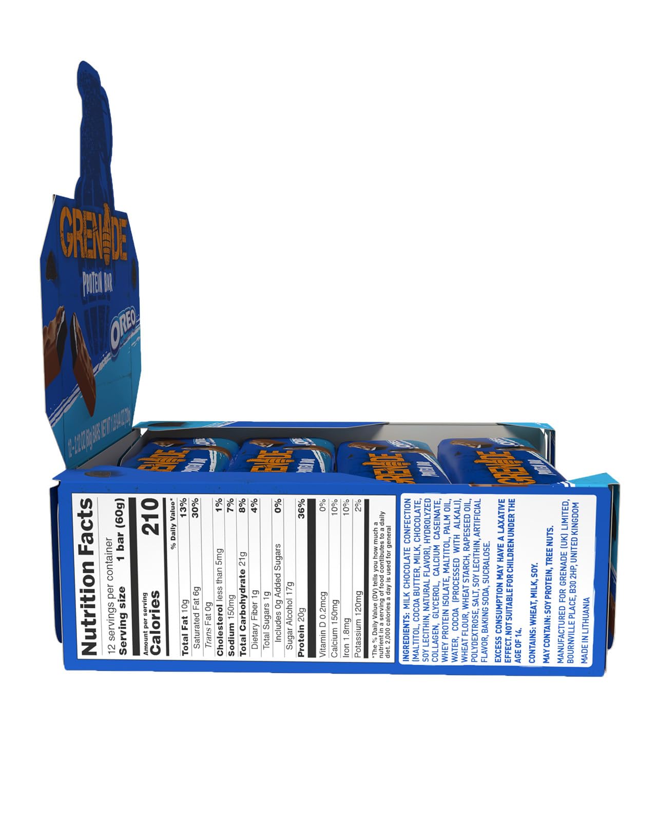 Grenade OREO – emballage individuel facilitant le rangement en déplacement.