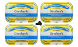 GRETHER'S pastilles cassis sans sucre dans une boîte métallique, soin de la gorge et de la voix.