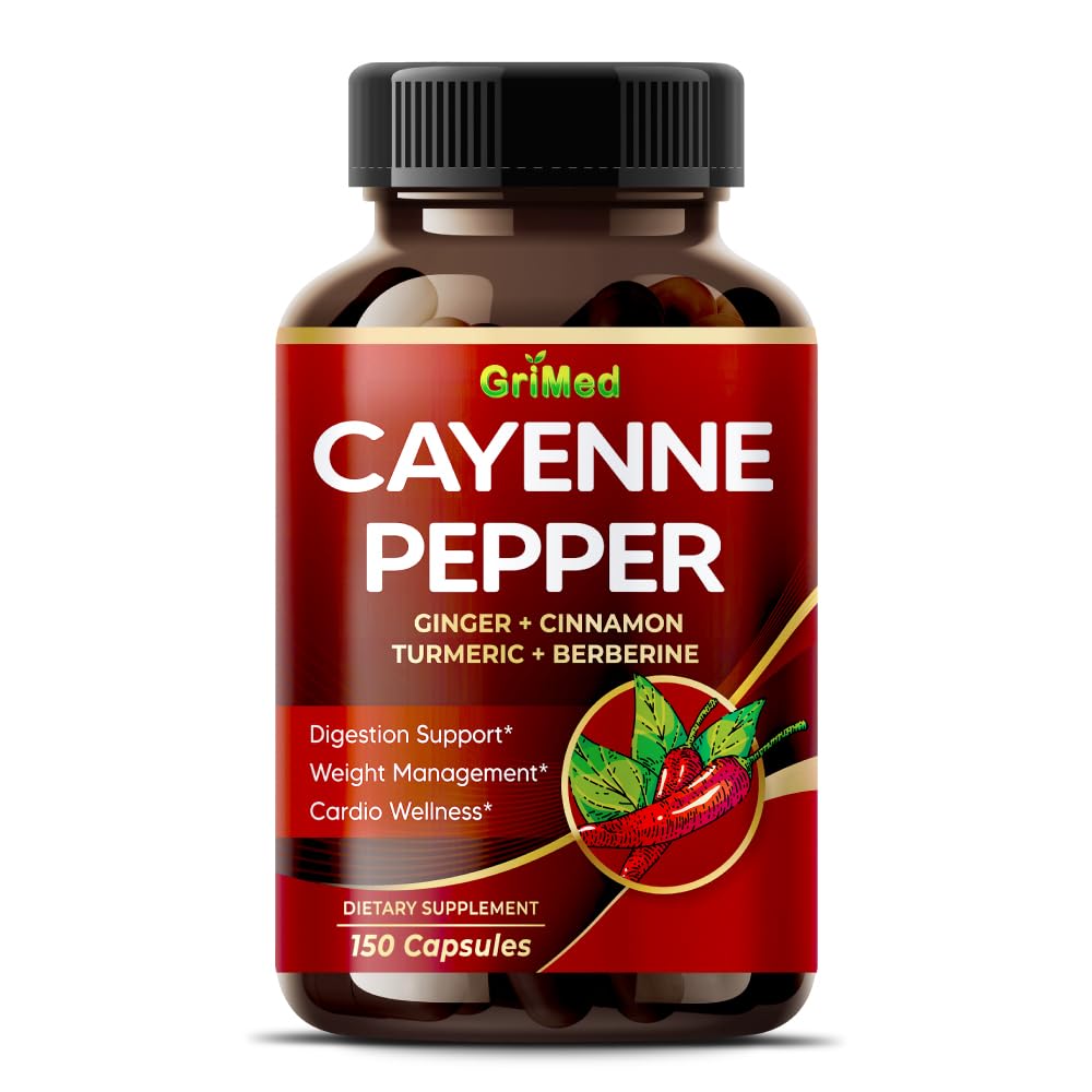 GriMed Ultra Cayenne Pepper en flacon avec poudre, pour soutenir la digestion.