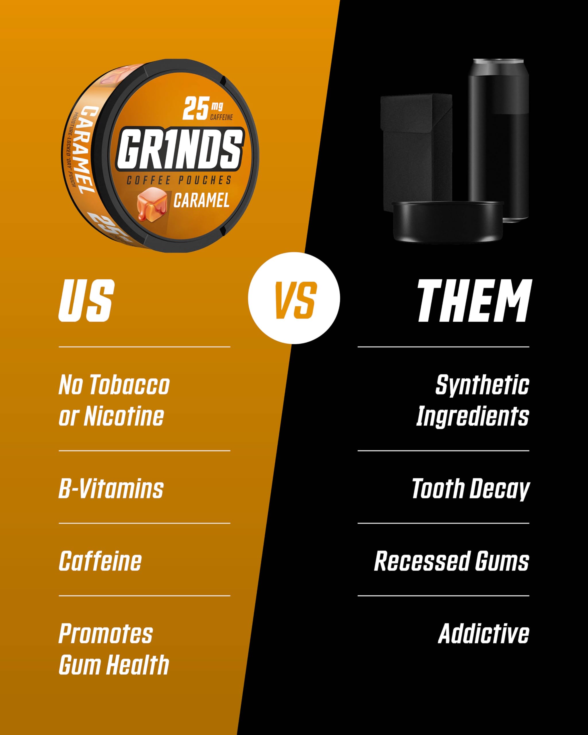 GRINDS Poche Café Caramel – énergie quotidienne discrète.