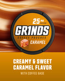 GRINDS Poche Café Caramel – poche facile à ouvrir pour une pause café.