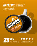 GRINDS Poche Café Caramel – portion individuelle pour usage rapide.