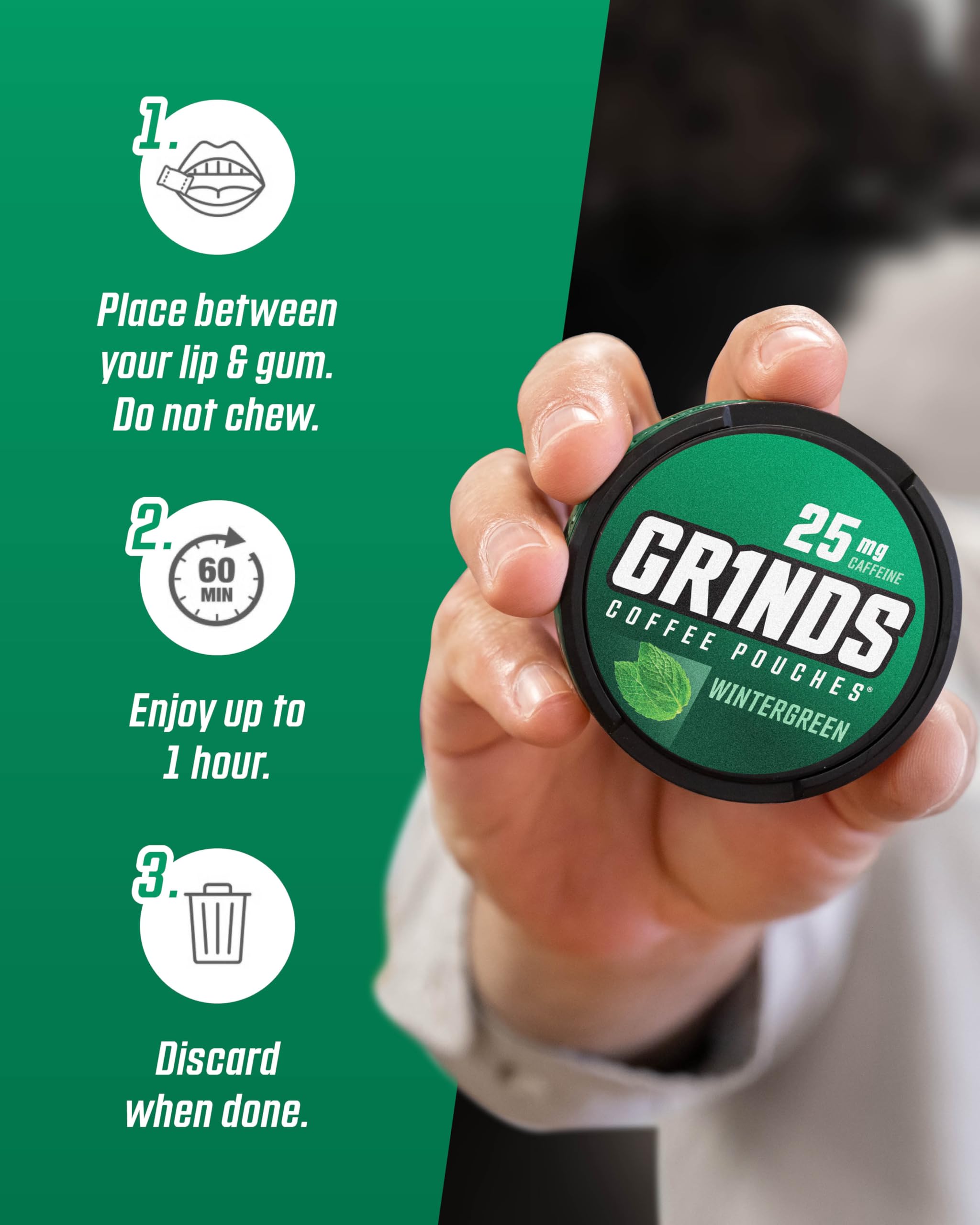 Grinds Poche Café Menthe Poivrée: fraîcheur vivifiante lors des trajets.