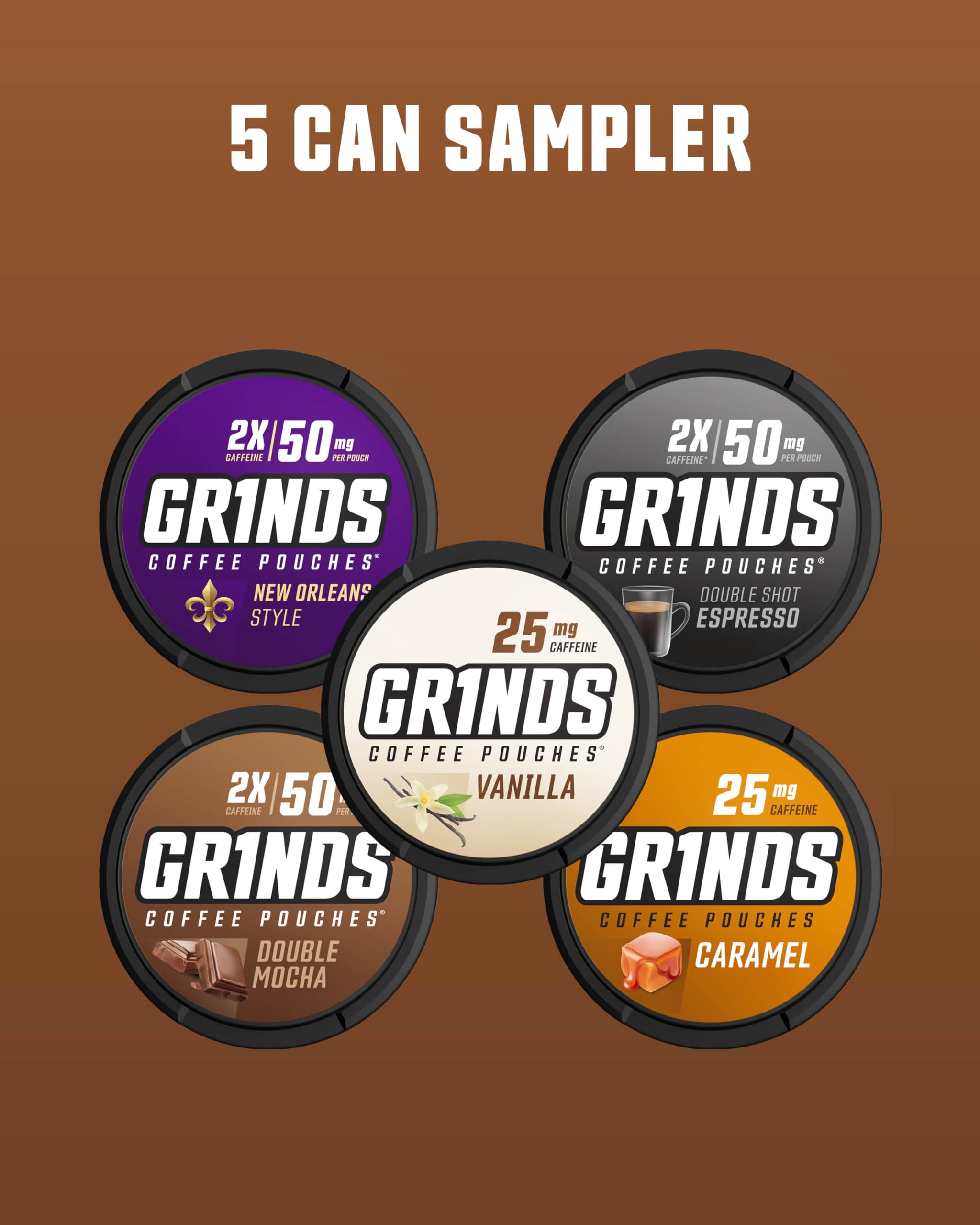 Grinds New Orleans, poche parfumée avec douceur épicée.