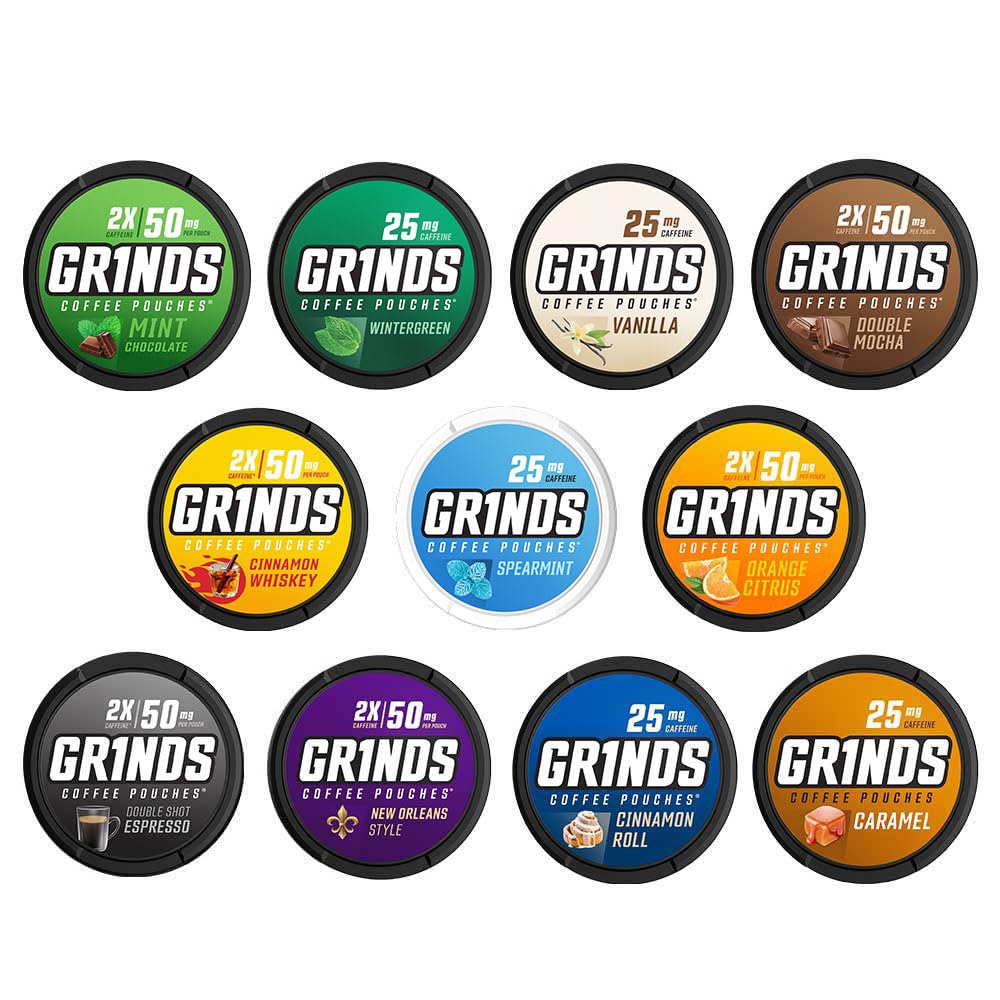 Grinds sans nicotine, sachet sec et pratique pour déplacements.