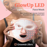 Groomie GlowUp lumière ambre pour un teint plus homogène.